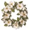 National Tree Company 24 inch Artificial Spring Wreath with North Valley Spruce, Magnolia Flower Blooms, and Evergreen Branch Tips, Realistic Floral Decoration for Front Door or Indoor Décor